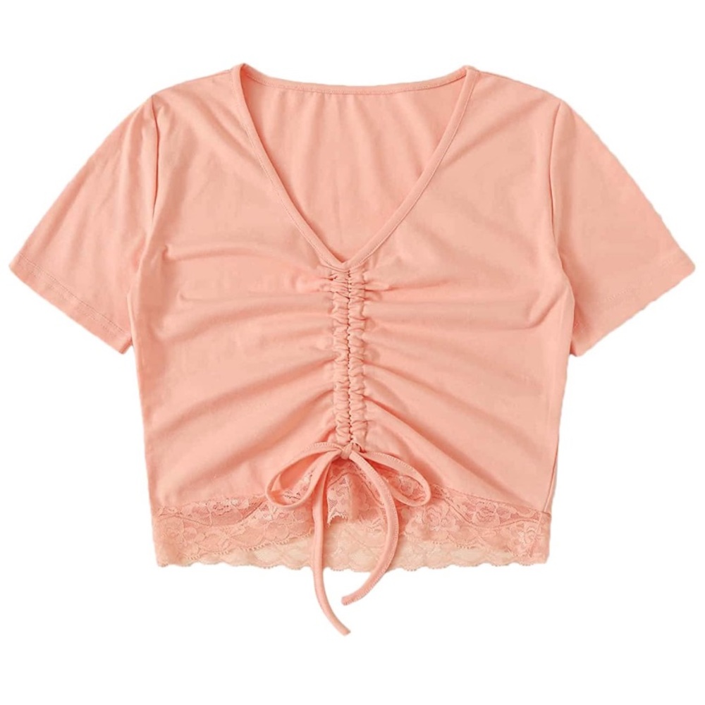 NWT crop too, coral color, Small